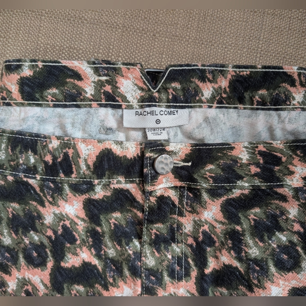 Rachel Comey X Target Olive Crayon Leopard Denim Pants, 20/22W